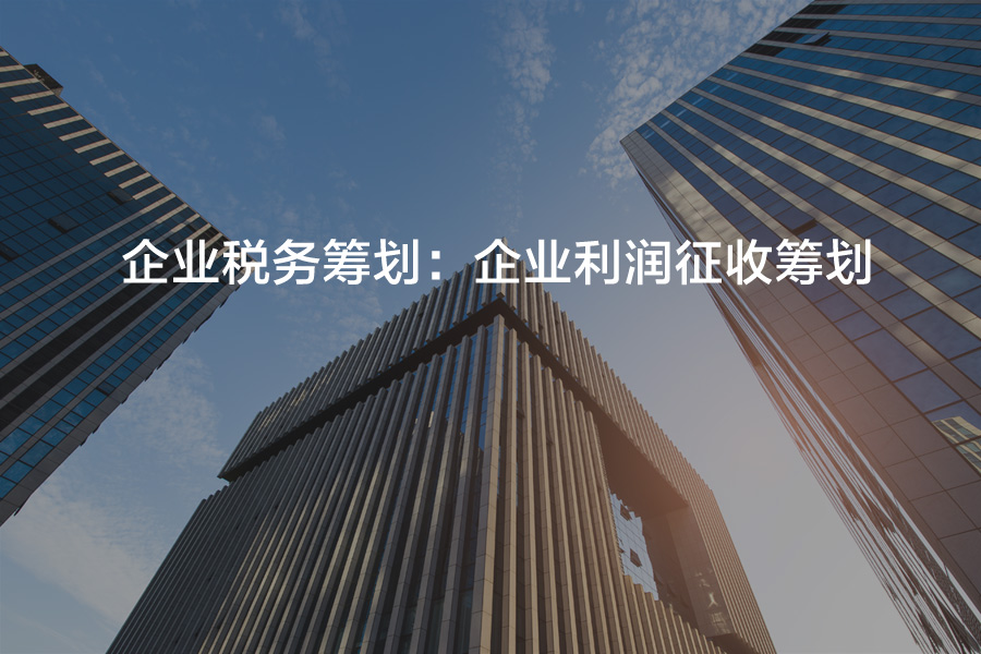 企业税务筹划:企业利润征收筹划